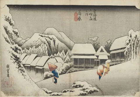 Night Snow at Kanbara by Utagawa Hiroshige