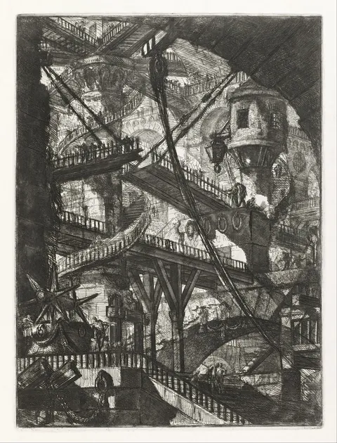 The Drawbridge (Carceri, plate VII) by Giovanni Battista Piranesi